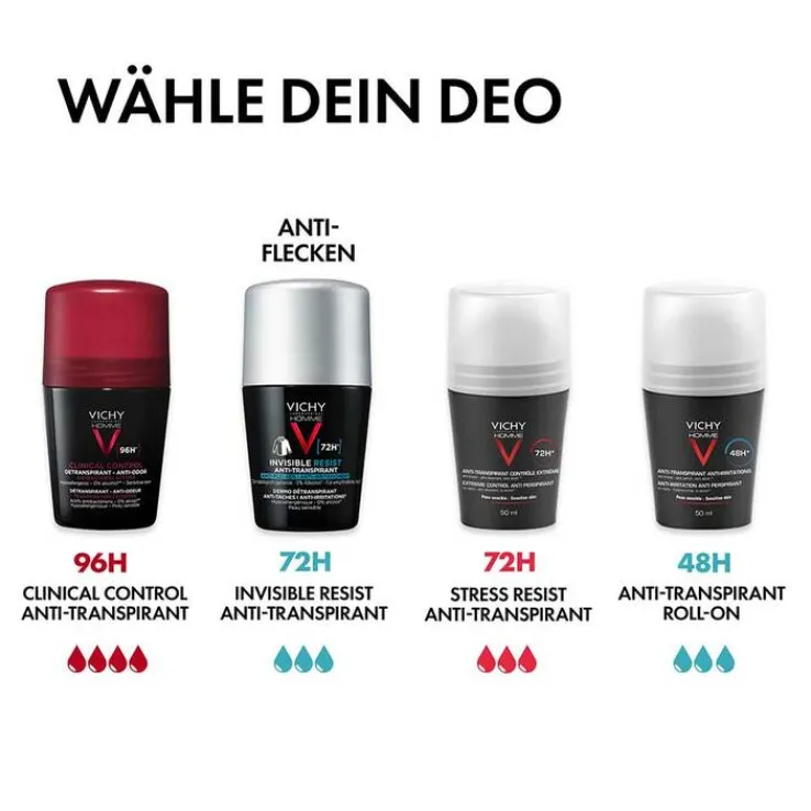 Vichy Homme Deo Roll-on 72h Anti-Flecken, 50 ml