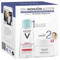 Vichy Nutrilogie 1 Creme für trockene Haut + PT Mizelle Coffret, 1 P
