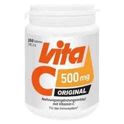 Vita C 500 mg laktosefrei glutenfrei vegan Tabletten , 200 St