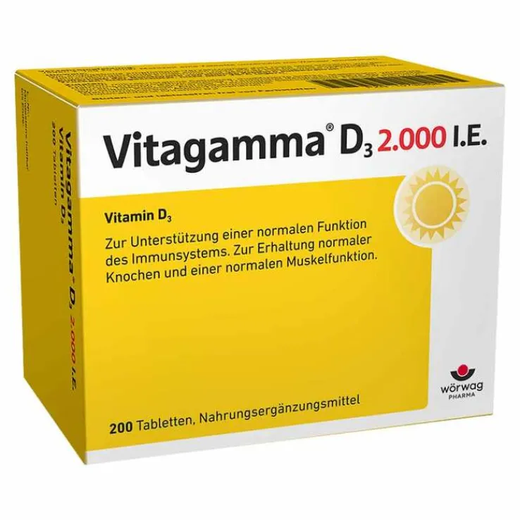 Vitagamma D3 2.000 I.E. Vitamin D3 NEM Tabletten, 200 St