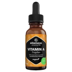 Vitamin A 500 µg hochdosiert vegan Tropfen, 50 ml