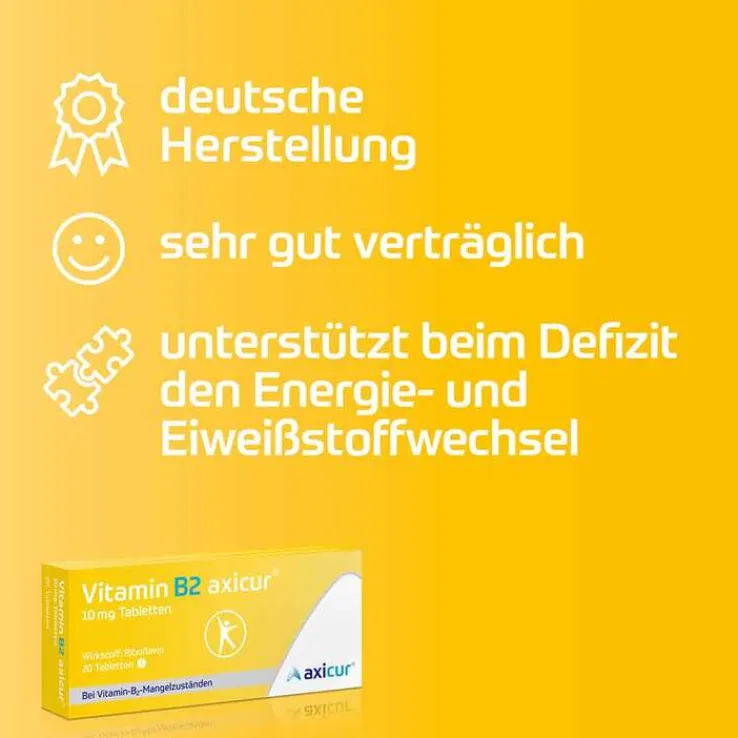 Vitamin B2 axicur® 10 mg Tabletten, 20 St