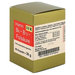 Vitamin B6 + B12 + Folsäure Kapseln, 60 St