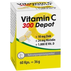 Vitamin C 300 Depot + Zink + Histidin + D Kapseln, 60 St
