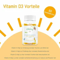 Vitamin D3 1.000 I.E. Fruchtgummis Orange veg.Kids, 60 St
