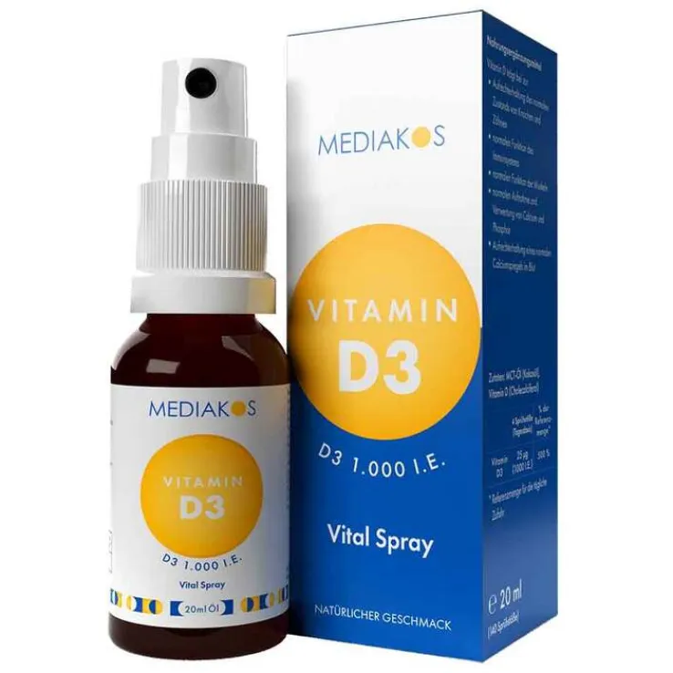 Vitamin D3 1000 I.E. Mediakos Vital Spray, 20 ml