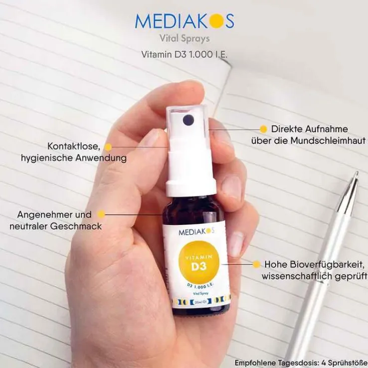 Vitamin D3 1000 I.E. Mediakos Vital Spray, 20 ml