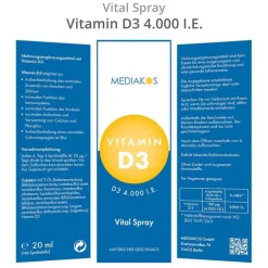 Vitamin D3 4000 I.E. Mediakos Vital Spray, 20 ml