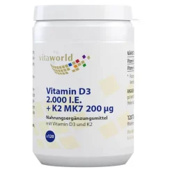 Vitamin D3 + K2 2.000 I.E. / 200 µg Tabletten, 120 St