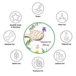 Vitamin K2 200 µg MK-7 vegan hochdosiert Tabletten, 120 St