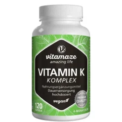 Vitamin K Komplex K1 + K2 vegan Kapseln, 120 St