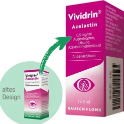 Vividrin® Azelastin Augentropfen Akuthilfe bei Heuschnupfen und Allergien, 6 ml
