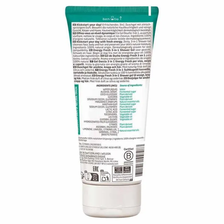 Weleda for Men Energy Fresh 3in1 Shower Gel, 200 ml