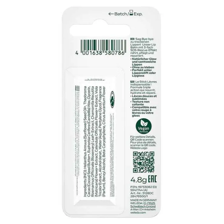 Weleda Skin Food Lip Balm mit Karton, 4.8 g