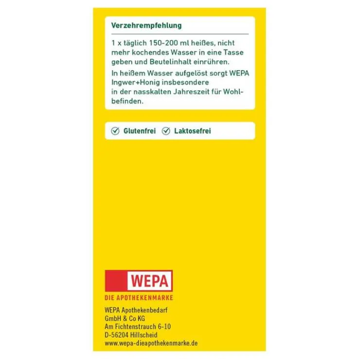 Wepa Ingwer + Honig + Vitamin C Pulver, 10X10 g