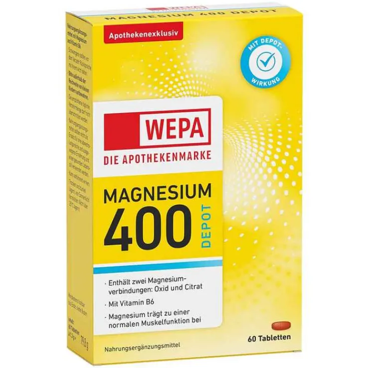 Wepa Magnesium 400 Depot + B6 Tabletten, 60 St
