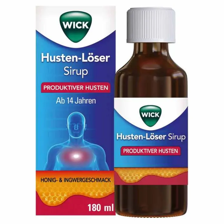 WICK Husten-Löser Sirup mit Honigaroma 200mg /15ml, 180 ml