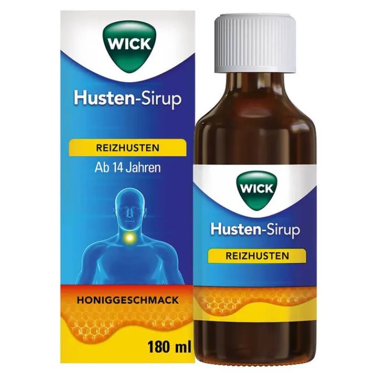 WICK Husten-Sirup gegen Reizhusten mit Honig, 180 ml