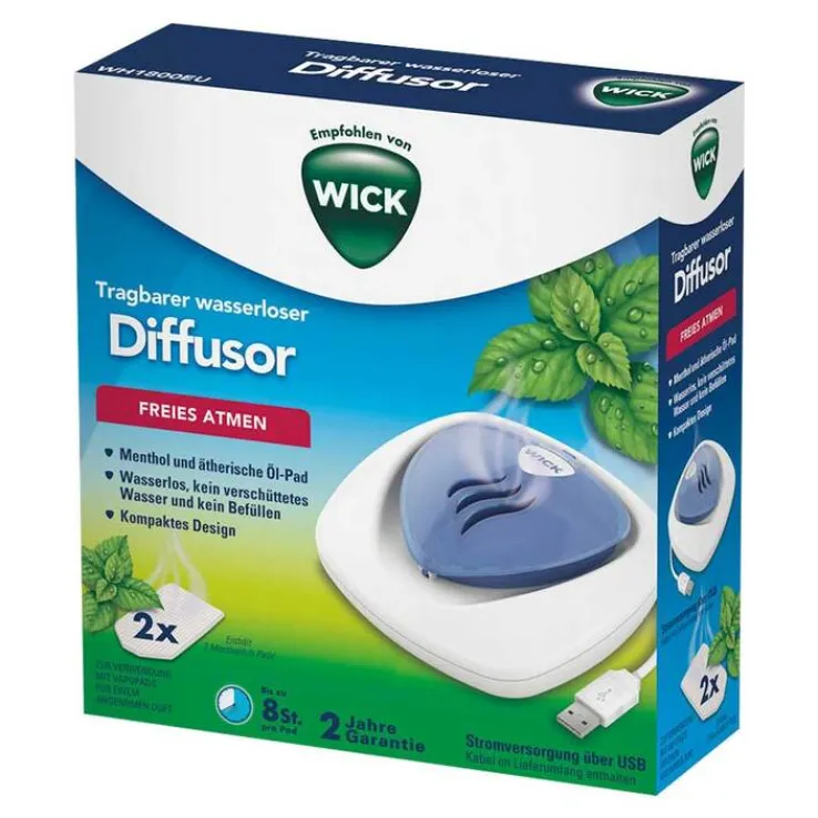 WICK Wasserloser tragbarer Diffusor mit USB, 1 St