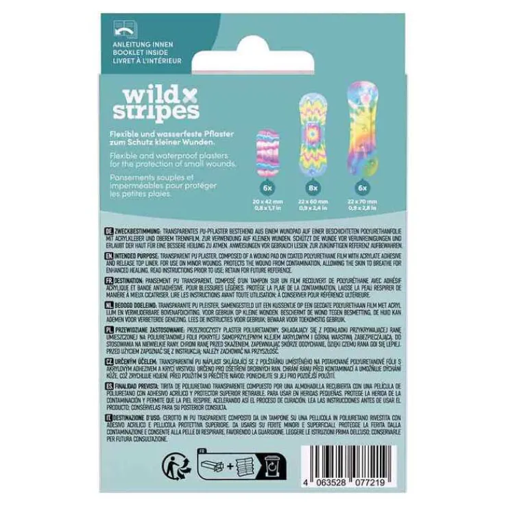 Wild Stripes waterproof secure Rainbow Int Pflaster , 20 St