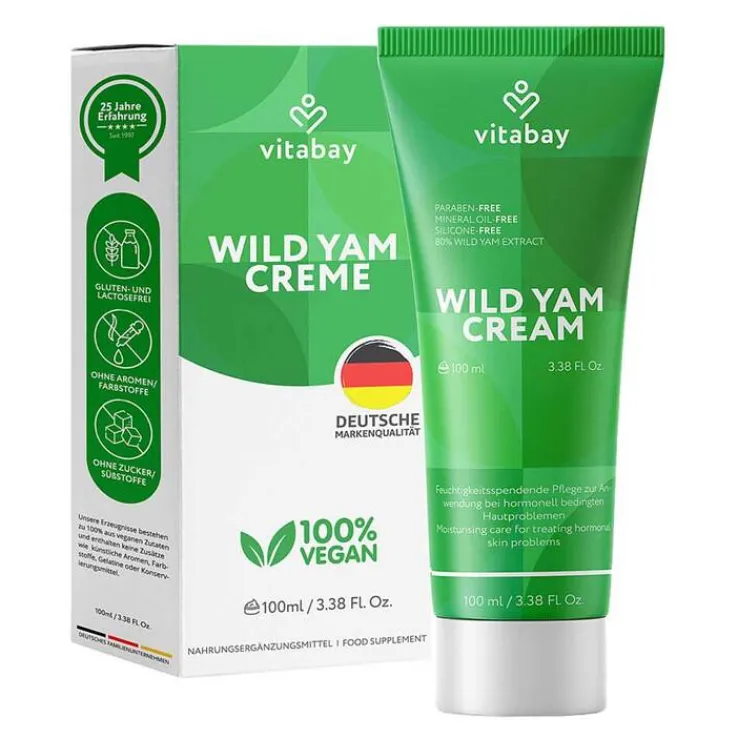Wild Yams Creme mit 64% Diosgenin Gesicht + Körper, 100 ml