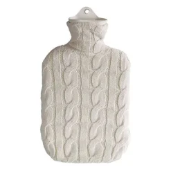 Wärmflasche 2 l Zopfmuster Natur Oekot.Strickb., 1 St