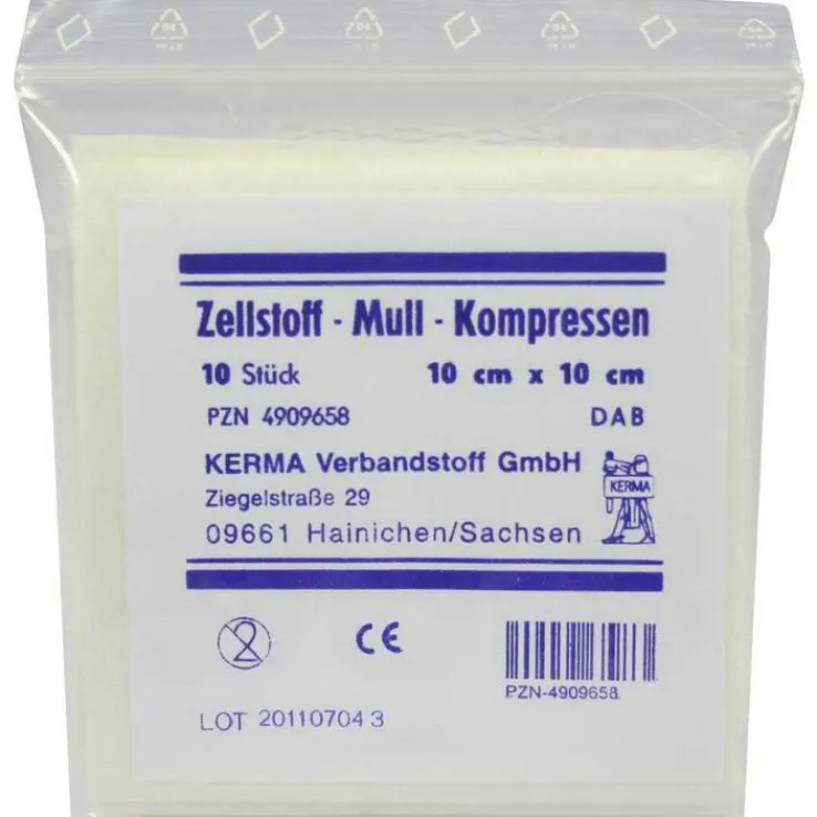 Zellstoff Mullkompressen 10c, 10 St