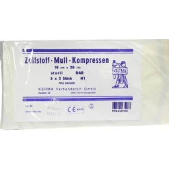 Zellstoff Mullkompressen 10c, 5X2 St