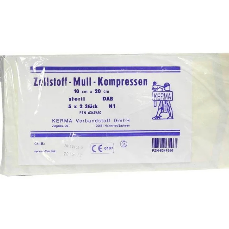 Zellstoff Mullkompressen 10c, 5X2 St